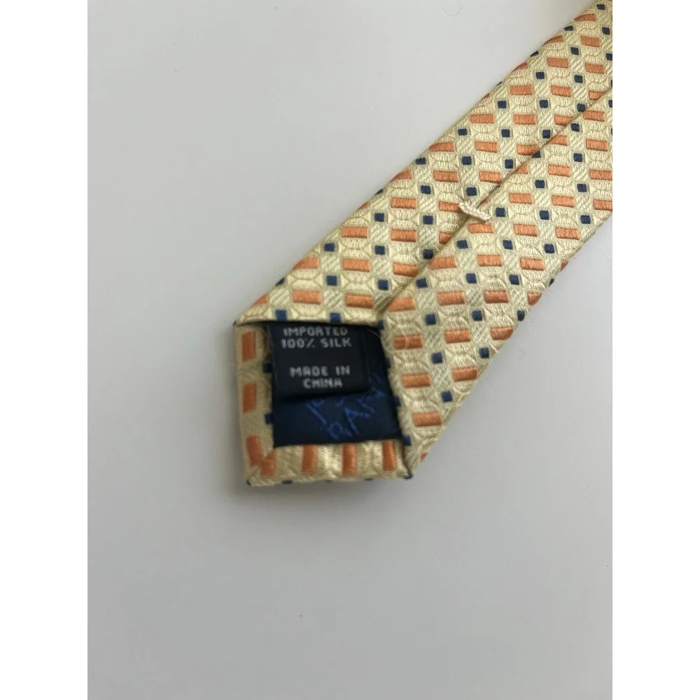 JoS A Bank Mens Silk Necktie Geometric Yellow Tie 59